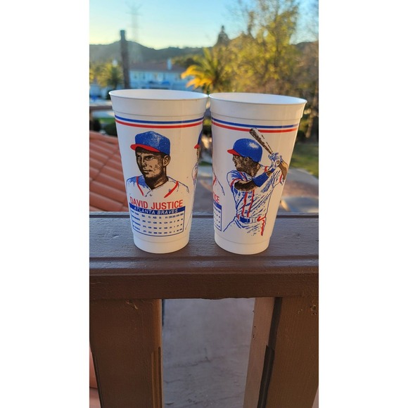 Vtg 1992 MSA Dave Justice Atlanta Braves MLB ICEE Souvenir Cup - Picture 1 of 5
